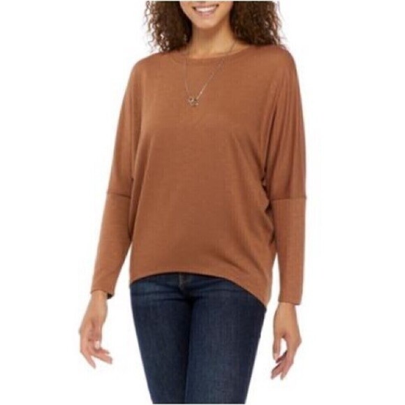 BCX Dolman Sleeve Pullover Knit Top size S BCX Necklace Top - Picture 3 of 8